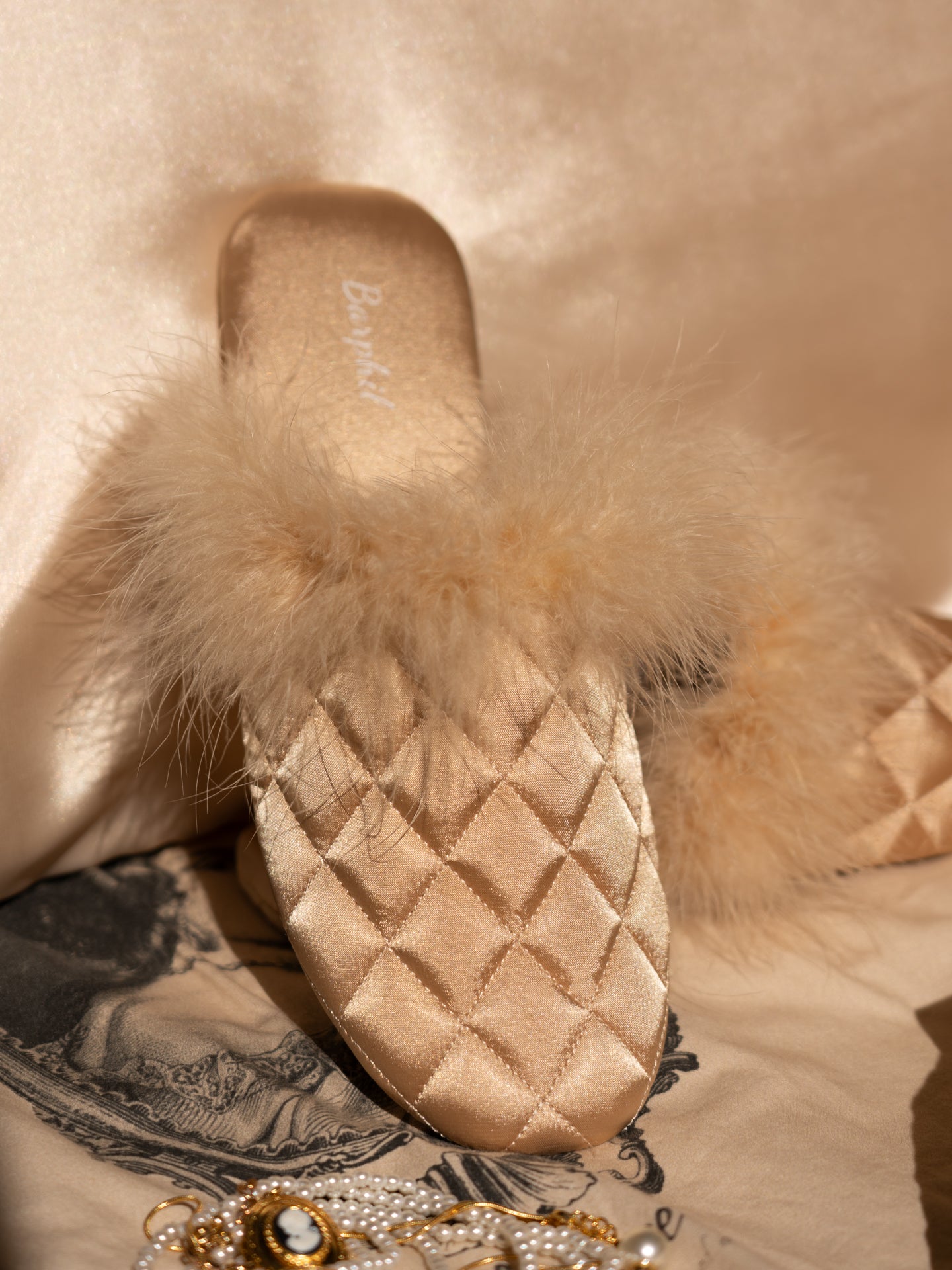 Satin Fluffy Slippers